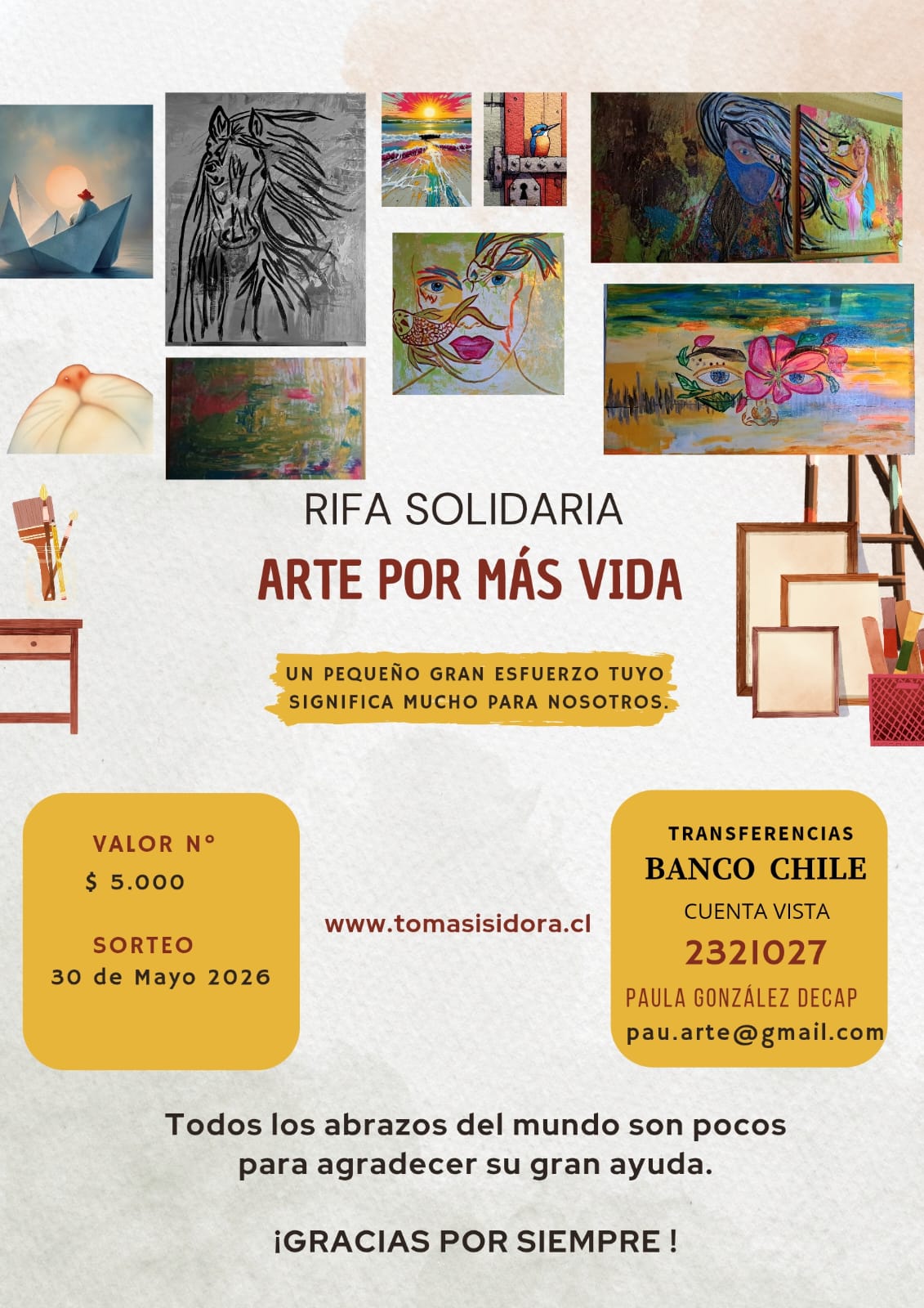 Rifa Arte por M&aacute;s Vida